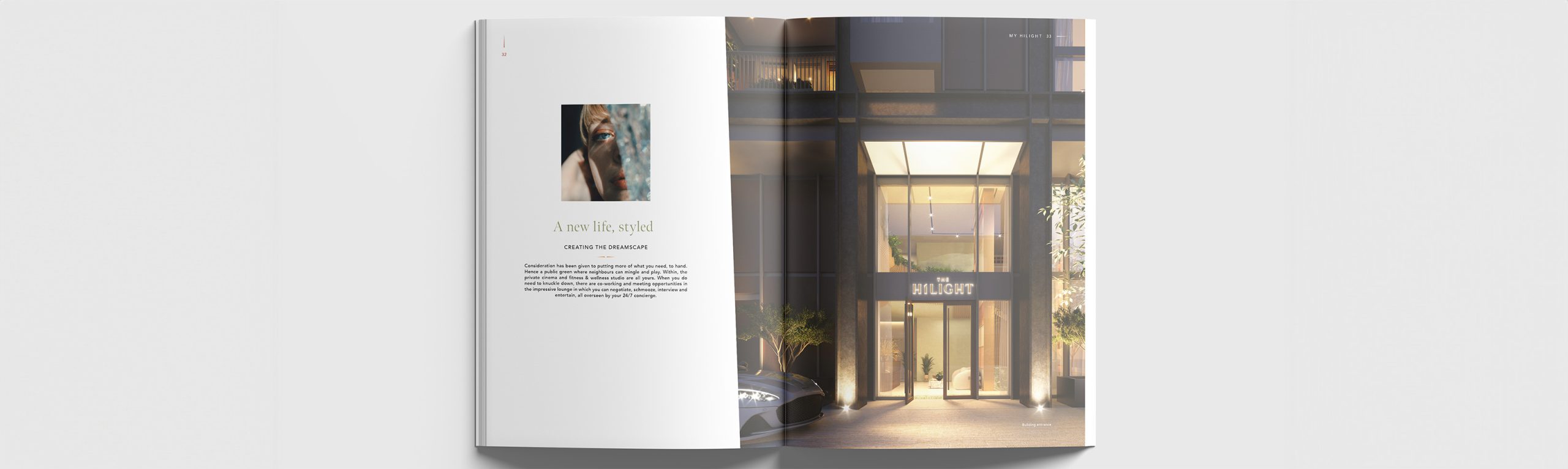 The HiLight brochure CGI spread